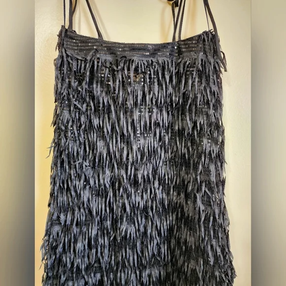 Women's Zara Black Mini Dress Size Medium with Shoulder Strap Detail - Picture 5 of 8